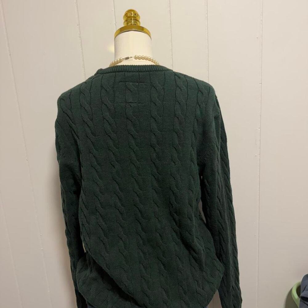 St. John's Bay Super Soft green cable knit sweater size Large - Picture 3 of 5